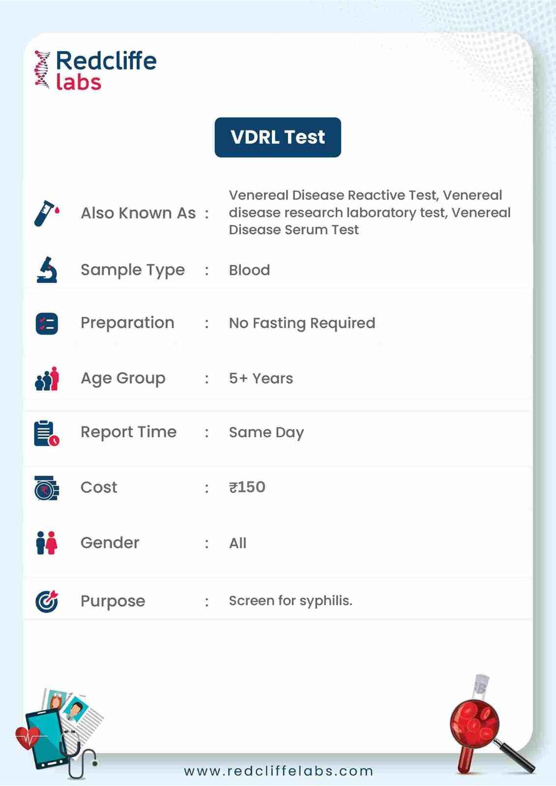 VDRL Test Details in Kolkata